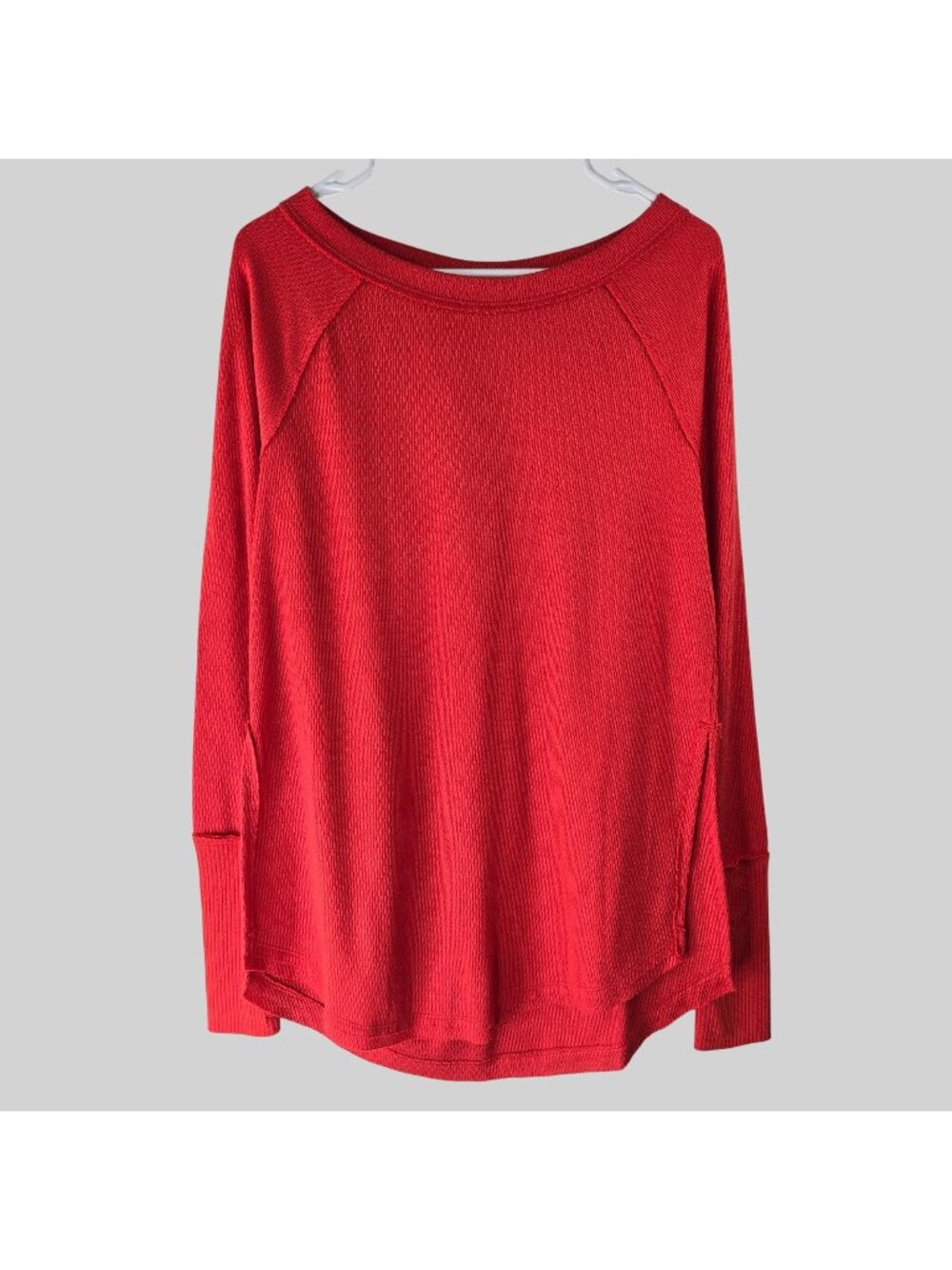 We The Free Long Sleeve Shirt‎ XS Orange Oversized Relaxed Comfy Thumbhole Top